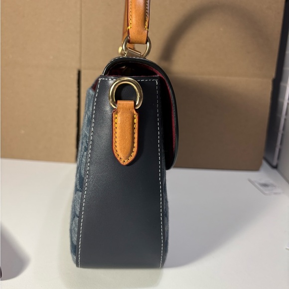 Coach Marlie top handle satchel in denim signature chambray C4921 - Picture 4 of 11